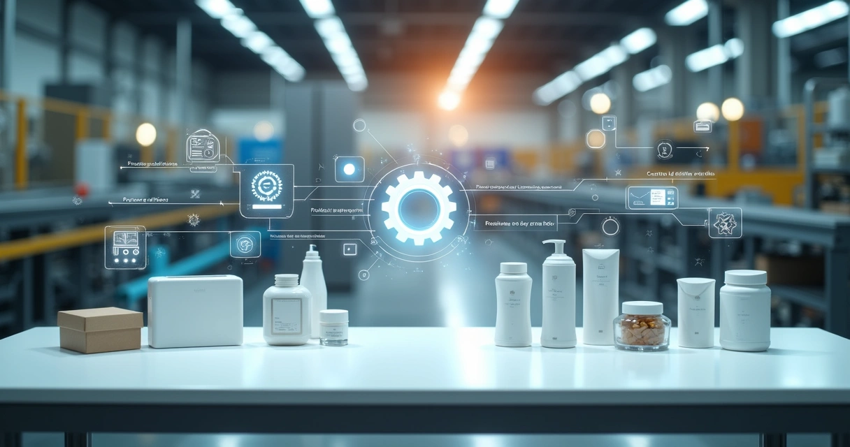 Divisão visual entre gestão de produto e gestão de processo em ambiente industrial 