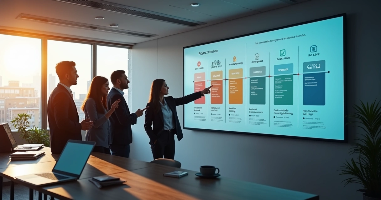 Cronograma de projeto em sistema ERP com etapas 
