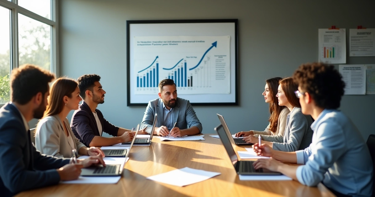 Gestores reunidos revisando documentos de renovação em ambiente escolar 