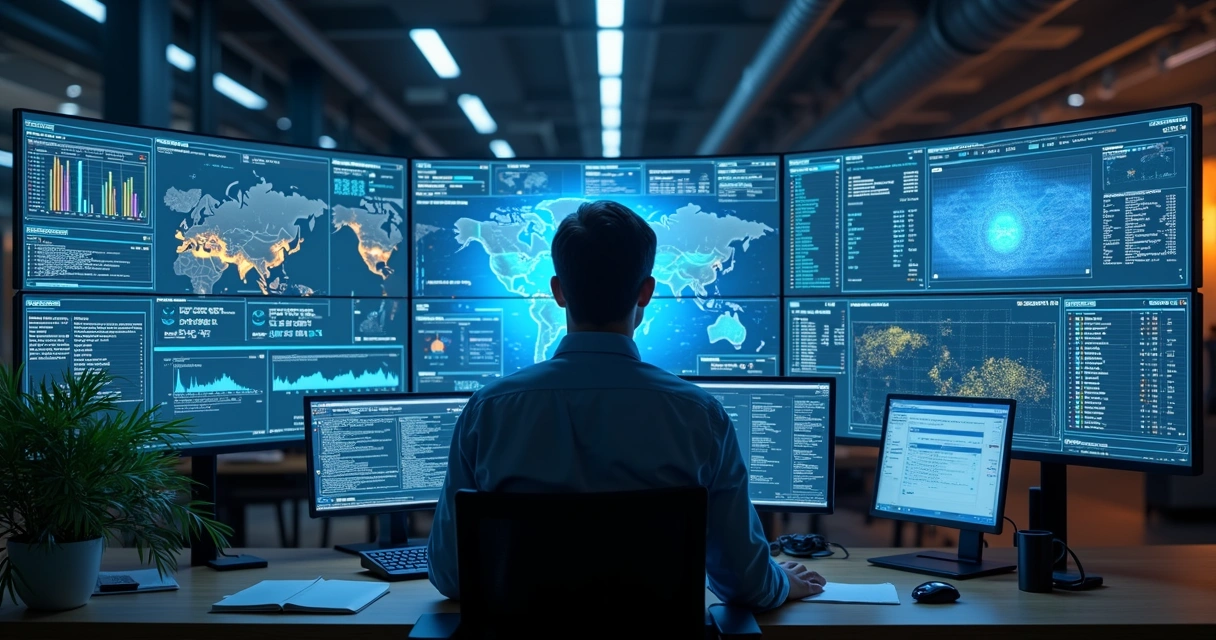 Gestor de TI monitorando ativos remotamente em tempo real 