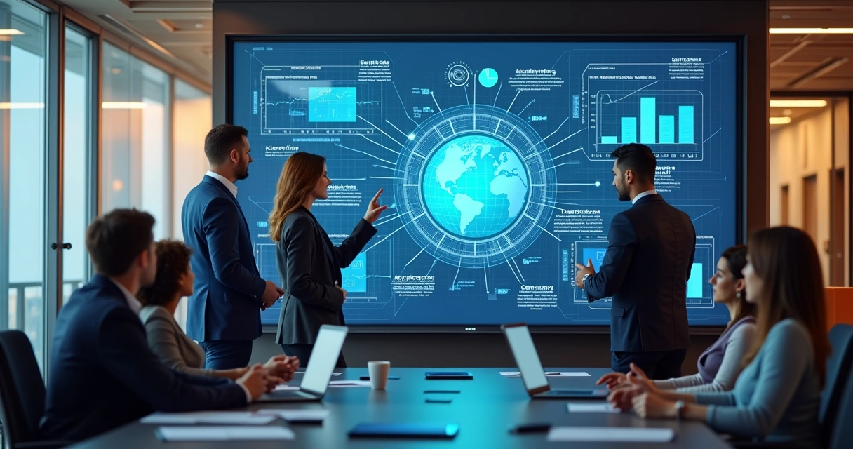Equipe de compliance analisando dados integrados em plataforma digital 