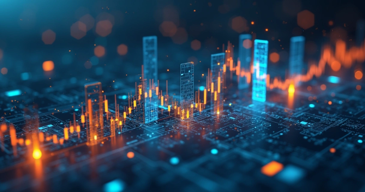 Ilustração realista de elementos financeiros representando gestão de riscos, com gráficos, contratos de seguro e símbolos de hedge interligados 