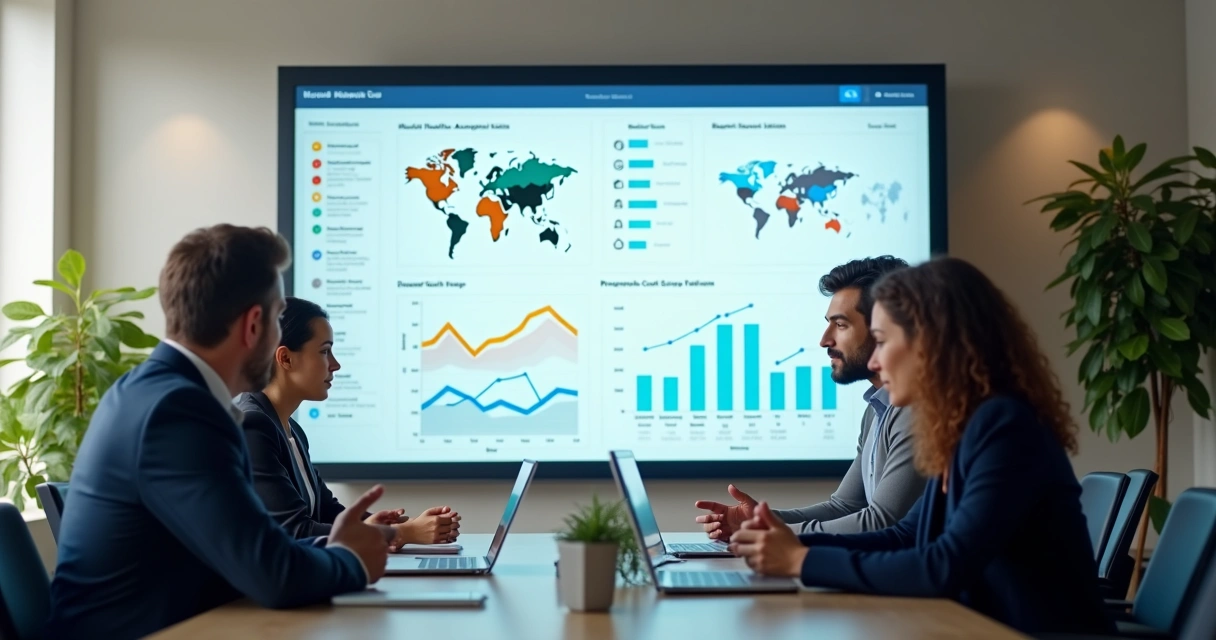 Gestão de saúde mental sendo monitorada por dashboard em tela de computador