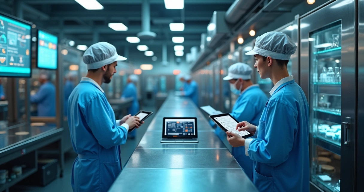 Gestão digital de segurança de alimentos em fábrica 