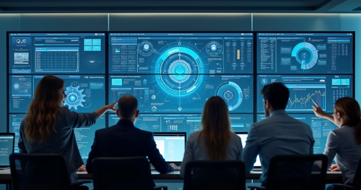 Equipe de TI usando cofre de senhas digital em tela única 