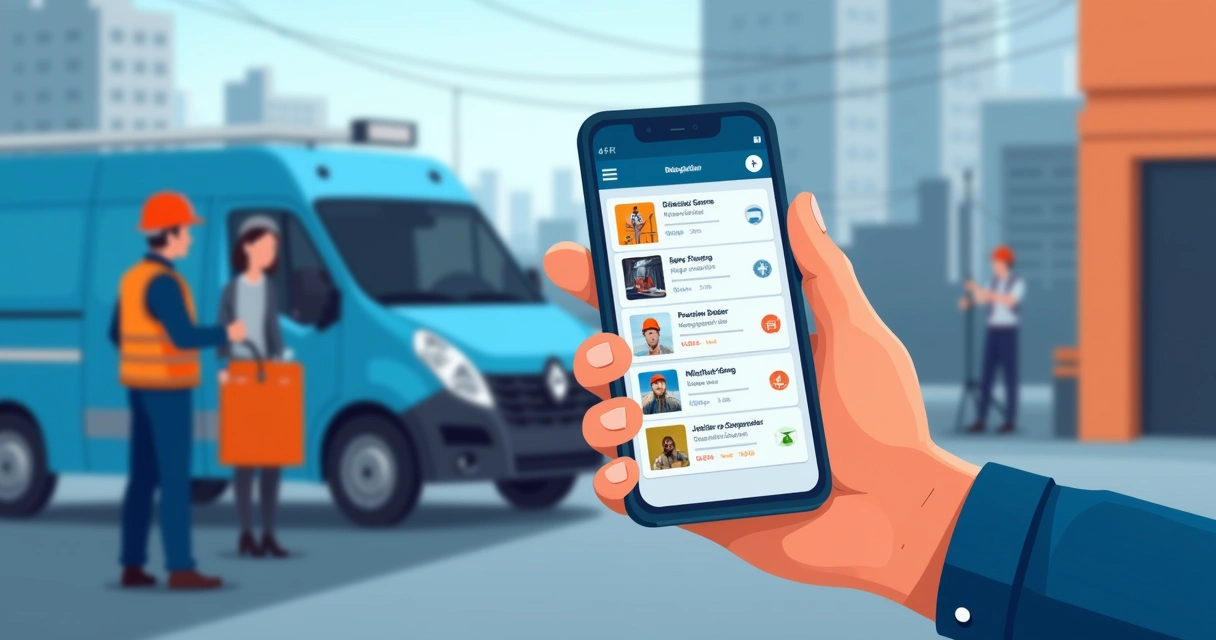 App mobile para técnicos de fibra óptica gerenciando ordens de serviço 