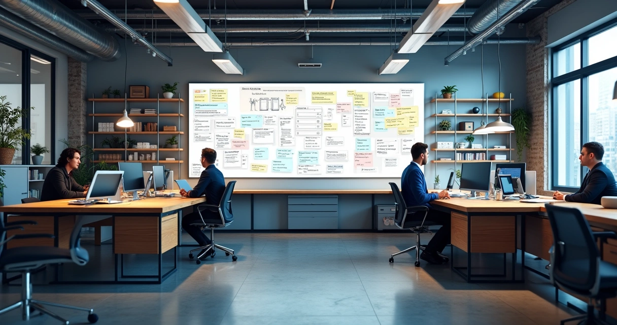 Quadro branco de planejamento de tarefas de uma oficina mecânica, com anotações de prazos e nomes de clientes 