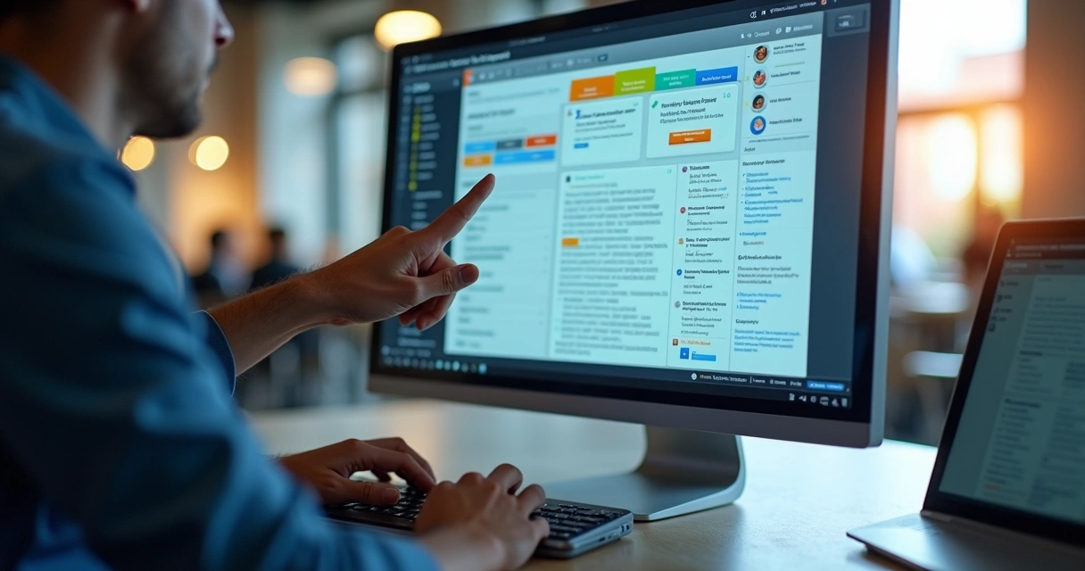 Interface de uma plataforma online de gestão de chamados de TI sendo utilizada em ambiente empresarial