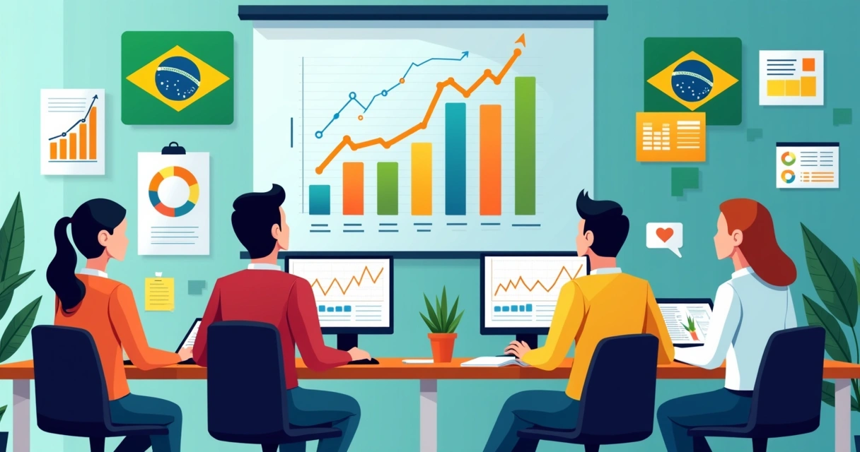 Equipe analisando tráfego de campanha política em computadores
