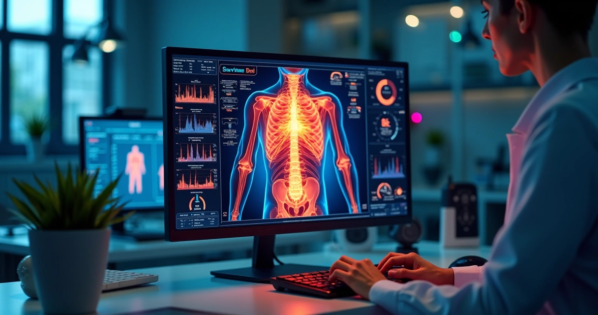 Computador mostrando painel de controle de campanha de tráfego pago para clínica médica, gráficos de desempenho e anúncios visíveis na tela 