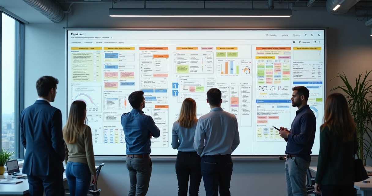 Gestão visual com controle Kanban em empresa 