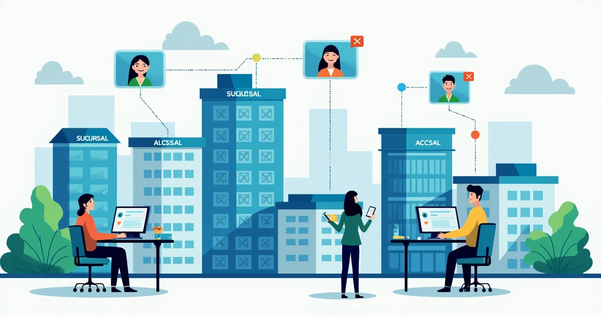 Representación de empleados gestionando diferentes sucursales de una empresa paraguaya 