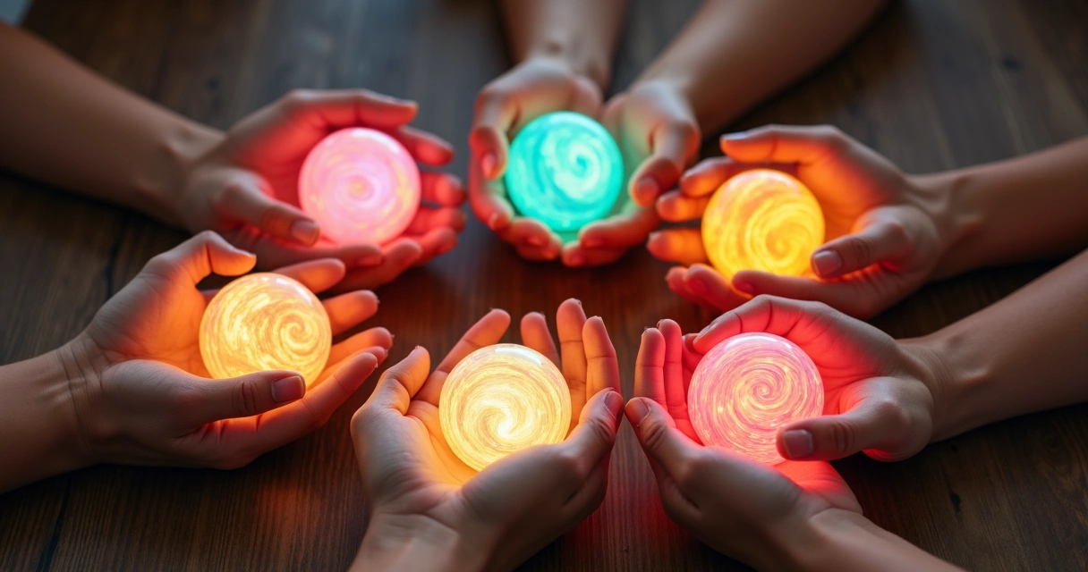 Representación simbólica de gestión emocional en equipo de trabajo