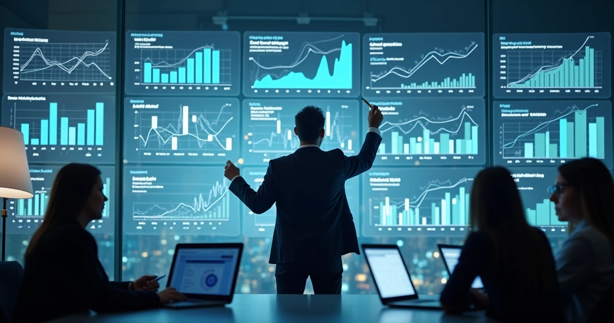 Gestor analisando indicadores de integração tecnológica 