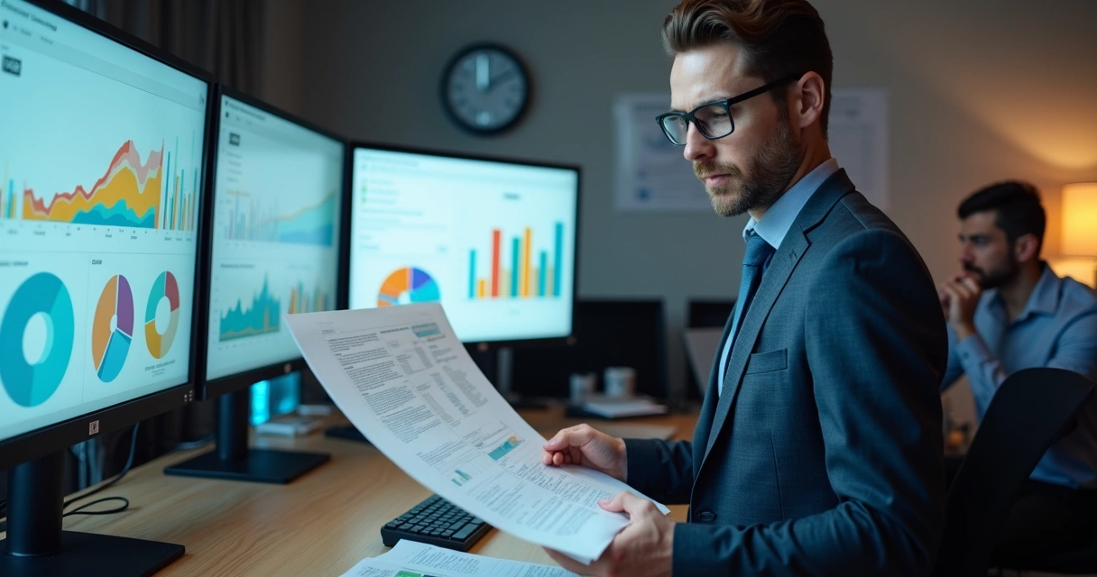 Gestor analisando gráficos de passivo do FGTS Digital 