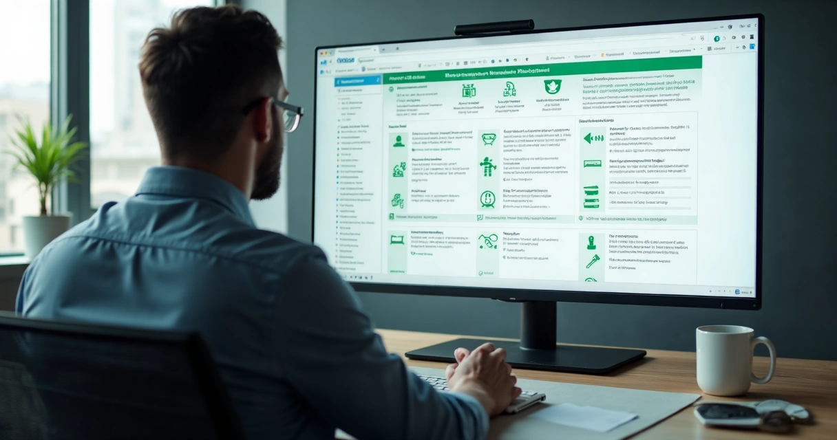 Manager evaluating WhatsApp integration with CRM in the office