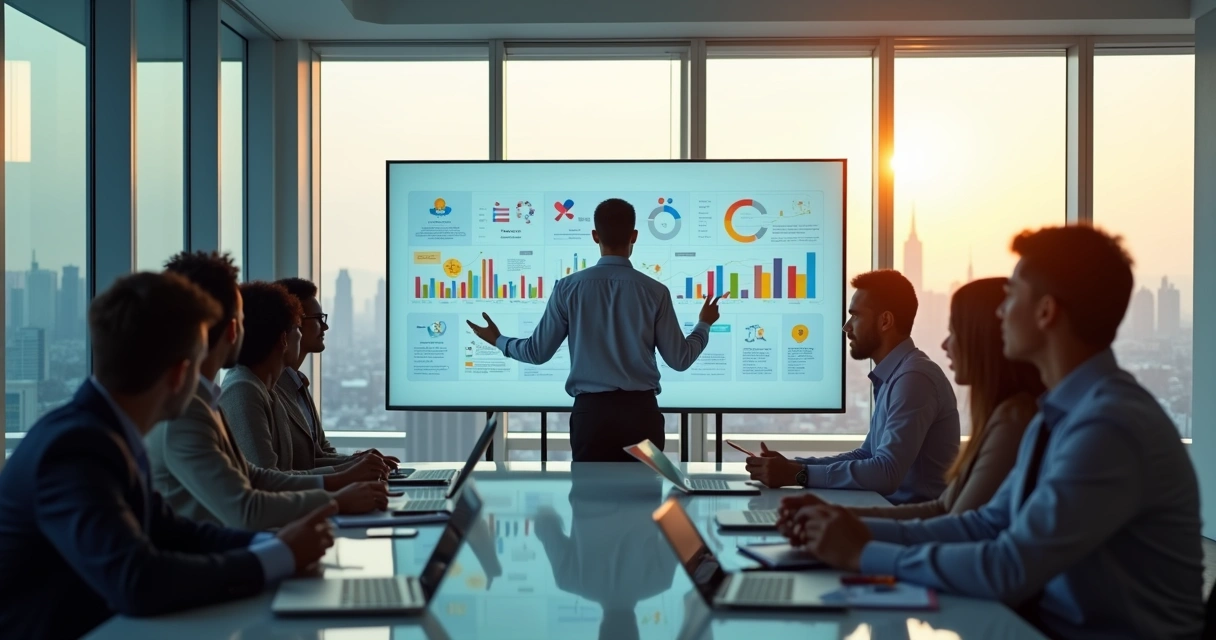 Gestor analisando valor humano em equipe em sala de reunião moderna 