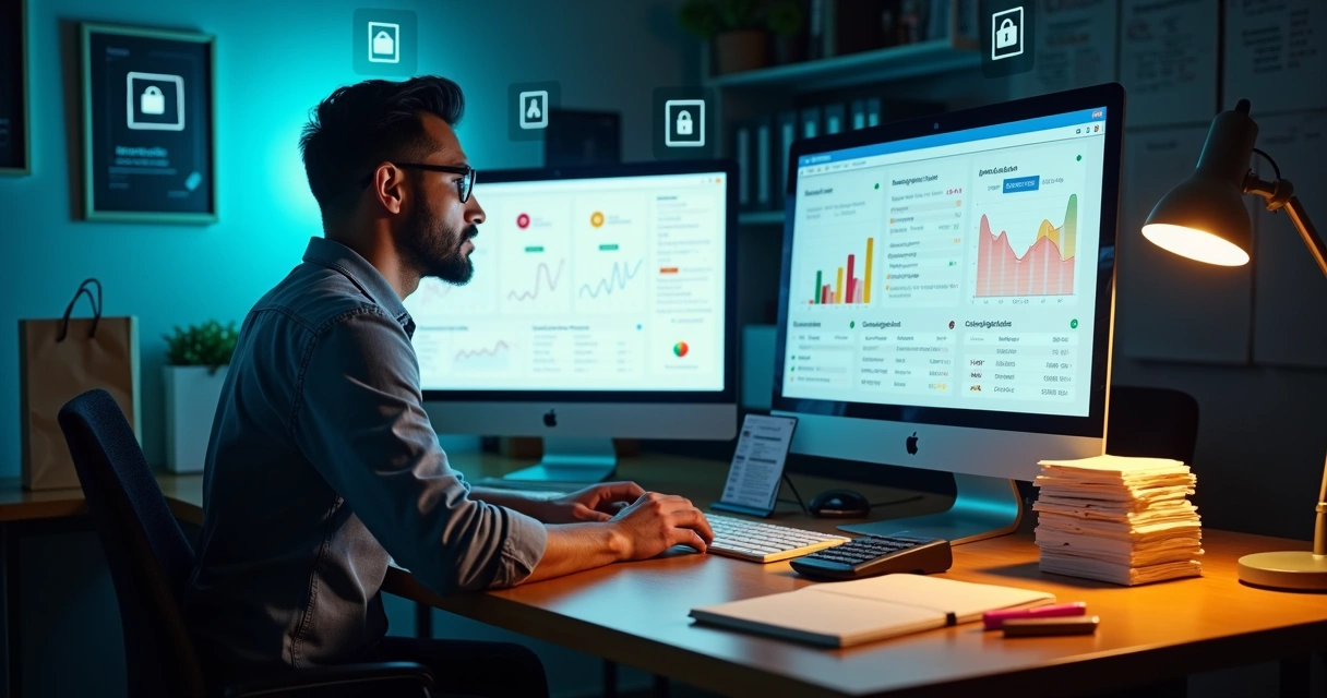 Gestor de delivery frente a duas telas comparando pedidos aprovados e chargebacks 