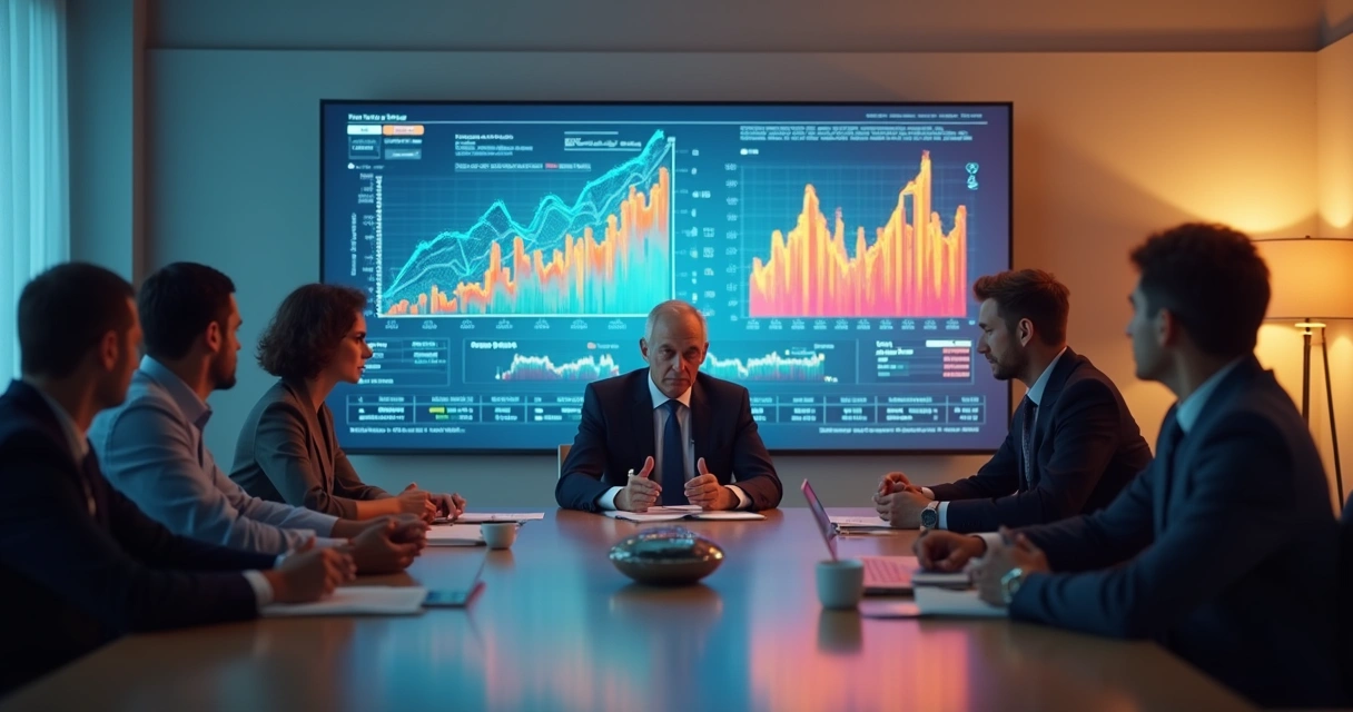 Gestor analisa gráficos ao lado de assistente virtual de IA 