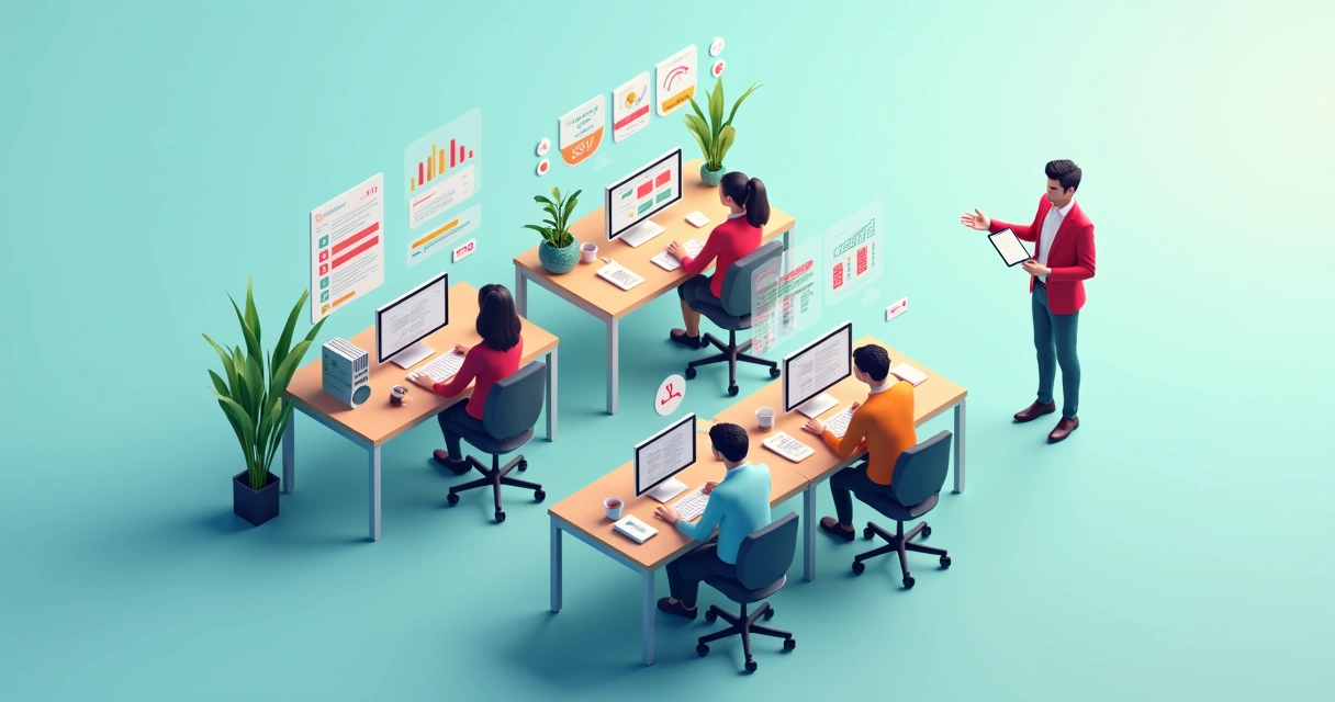 Gestor observa sinais de sobrecarga em equipe no escritório 