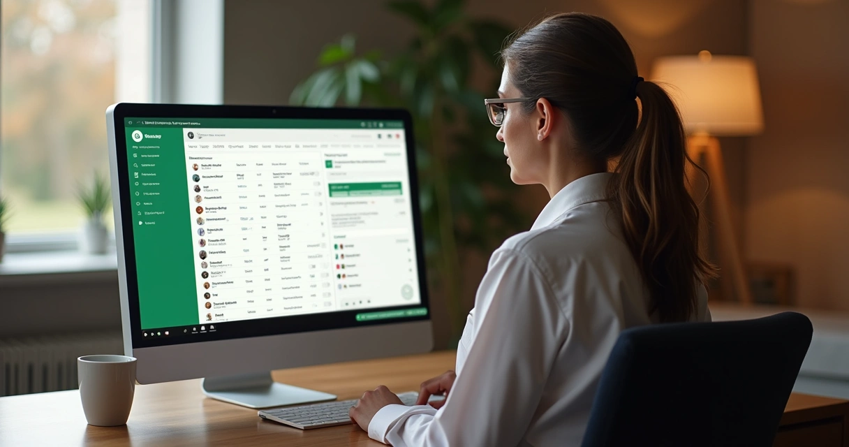 Gestor de hotel organizando contatos no WhatsApp CRM 