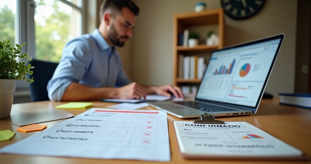 Gestor de hotel fazendo planejamento com cartão de estadia sobressalente em destaque 