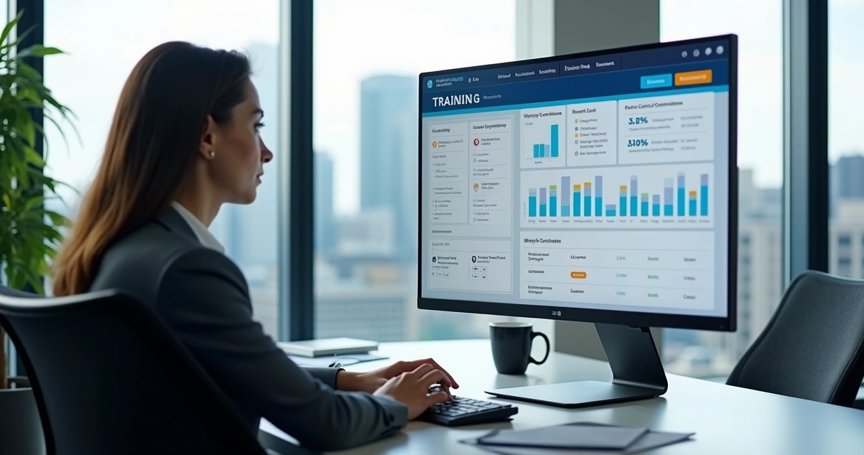 Gestor monitora plataforma digital de treinamento em computador