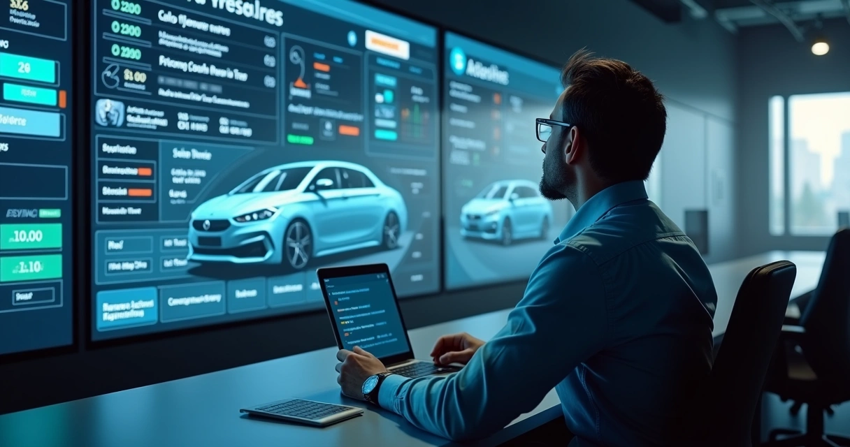 Gestor observando painel com status de veículos e taxas de ocupação 