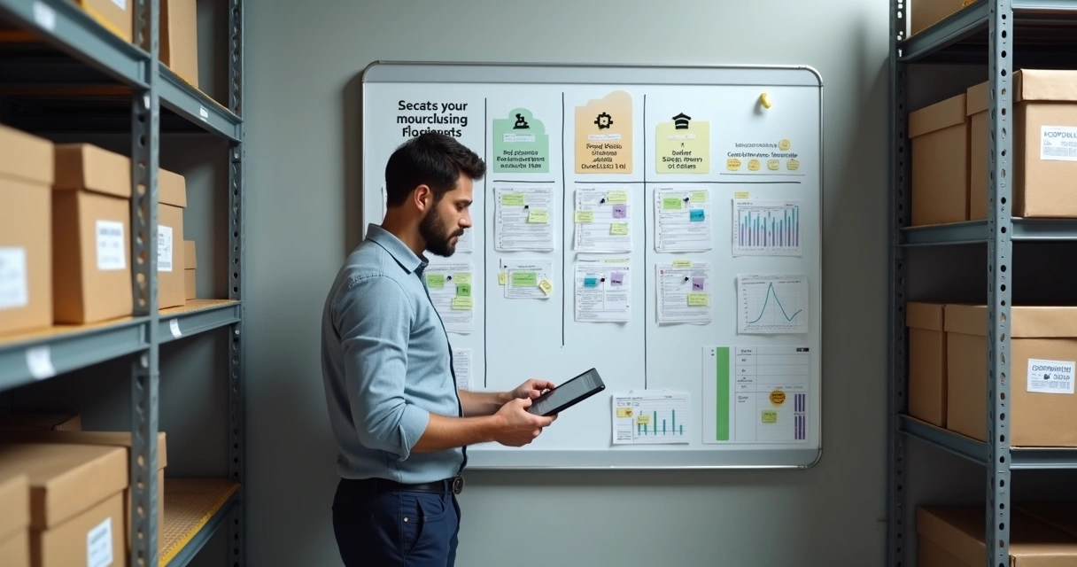 Gestor de PME analisando painel visual de compras e fornecedores 
