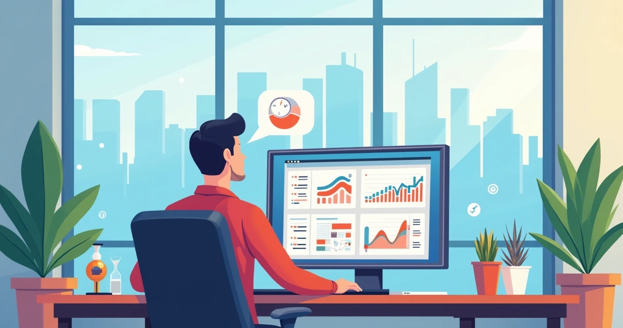 Gestor público usando plataforma digital em ambiente moderno 