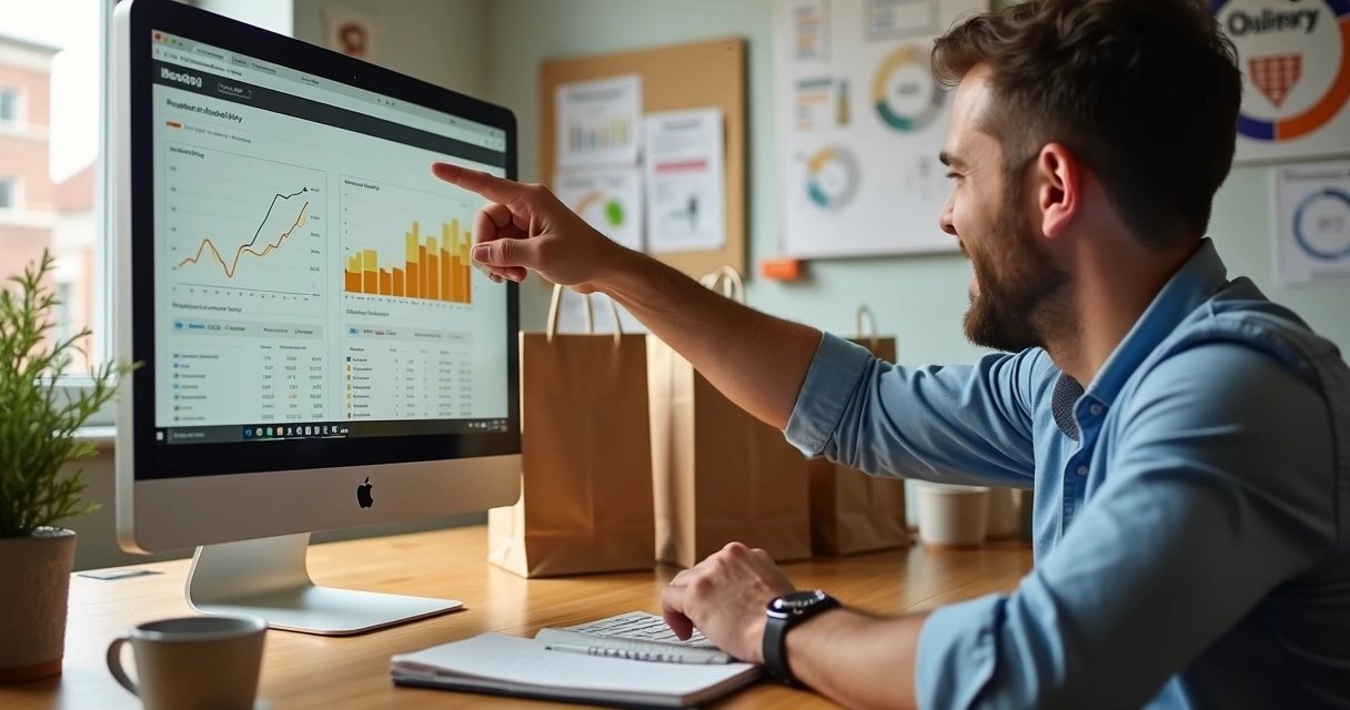 Gestor do delivery comemorando aumento de pedidos e redução de custos 