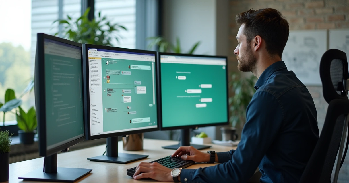Manager reviewing automations and sales pipeline