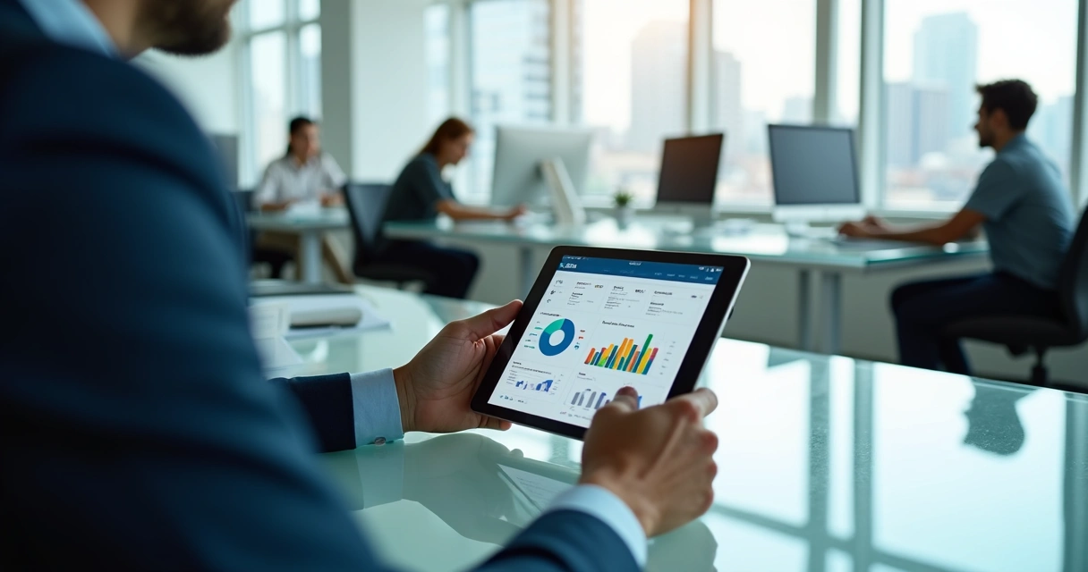 Pessoa usando tablet para acessar sistema ERP em nuvem 