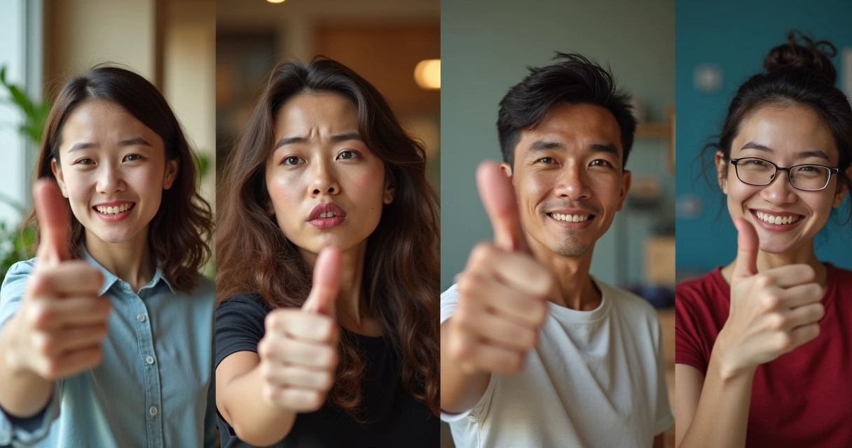 Pessoas de diferentes culturas interpretando gestos de maneira confusa 