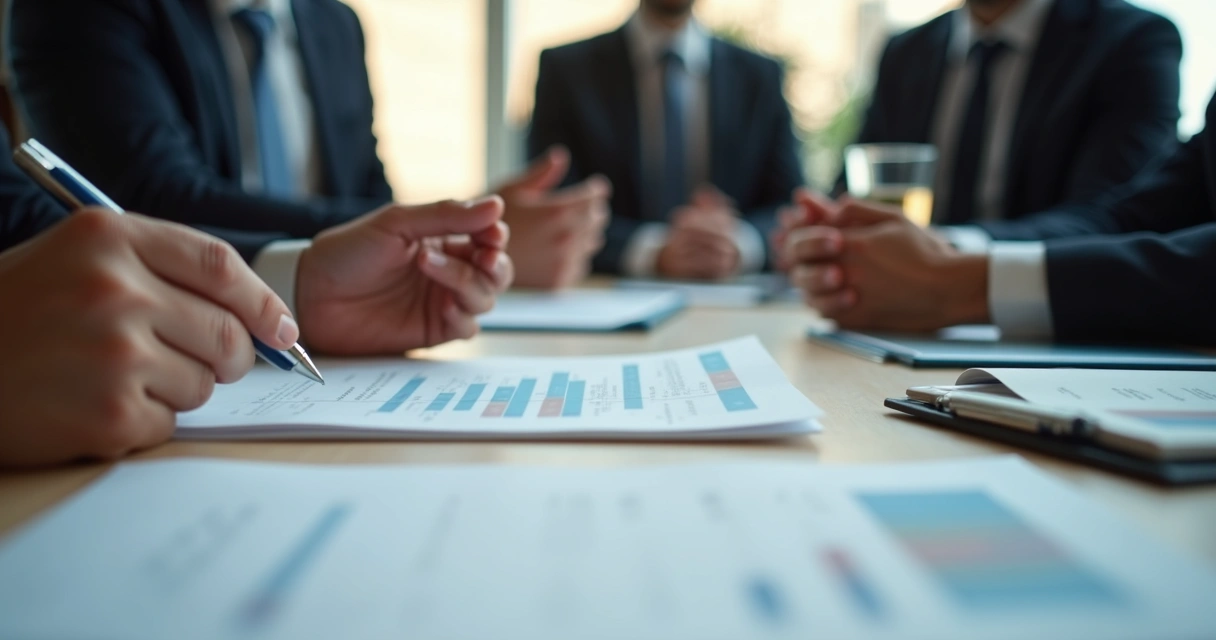 Mãos e expressões em decisão estratégica