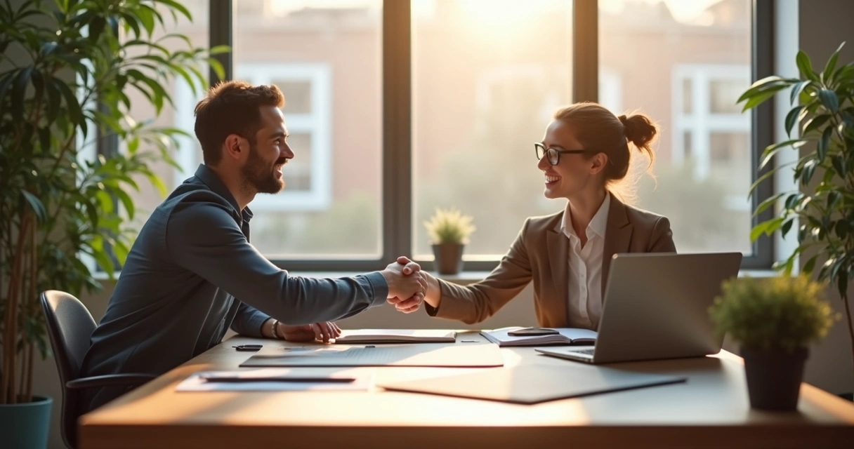 Colegas de trabalho cumprimentando-se 