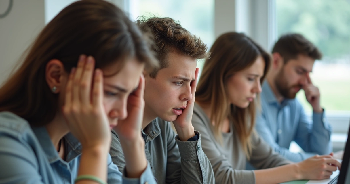 Personas mostrando gestos de frustración 