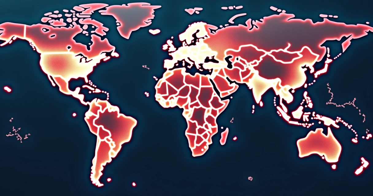 World map showing China's global reach