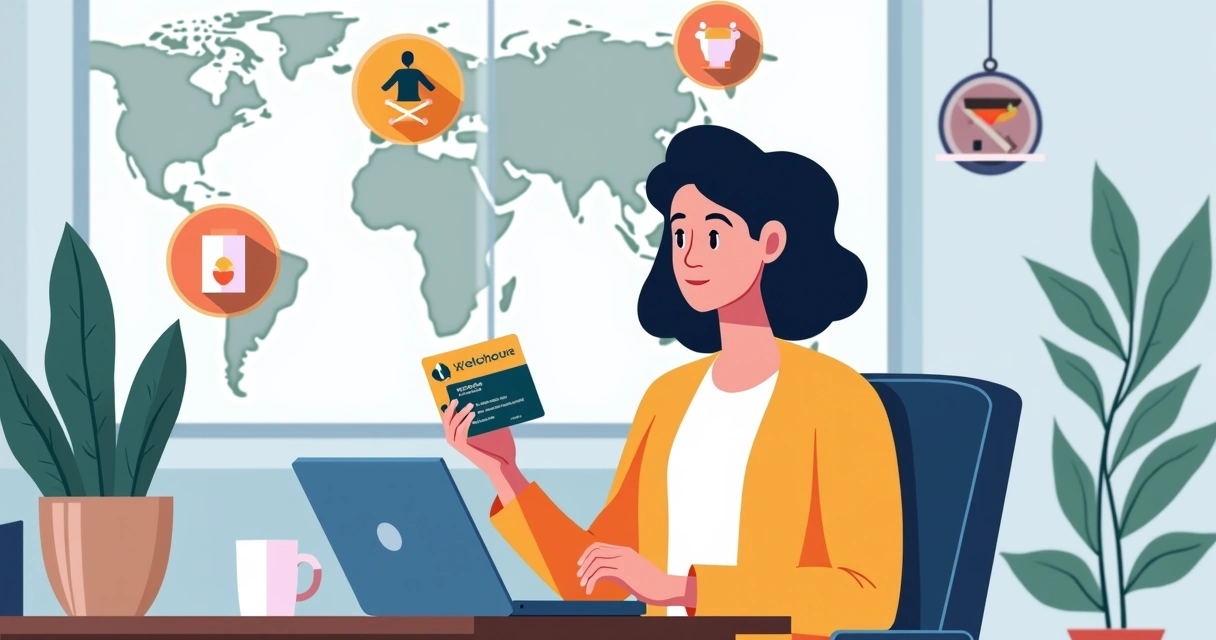 Remote employee using a virtual card on their phone for wellness-related purchase 