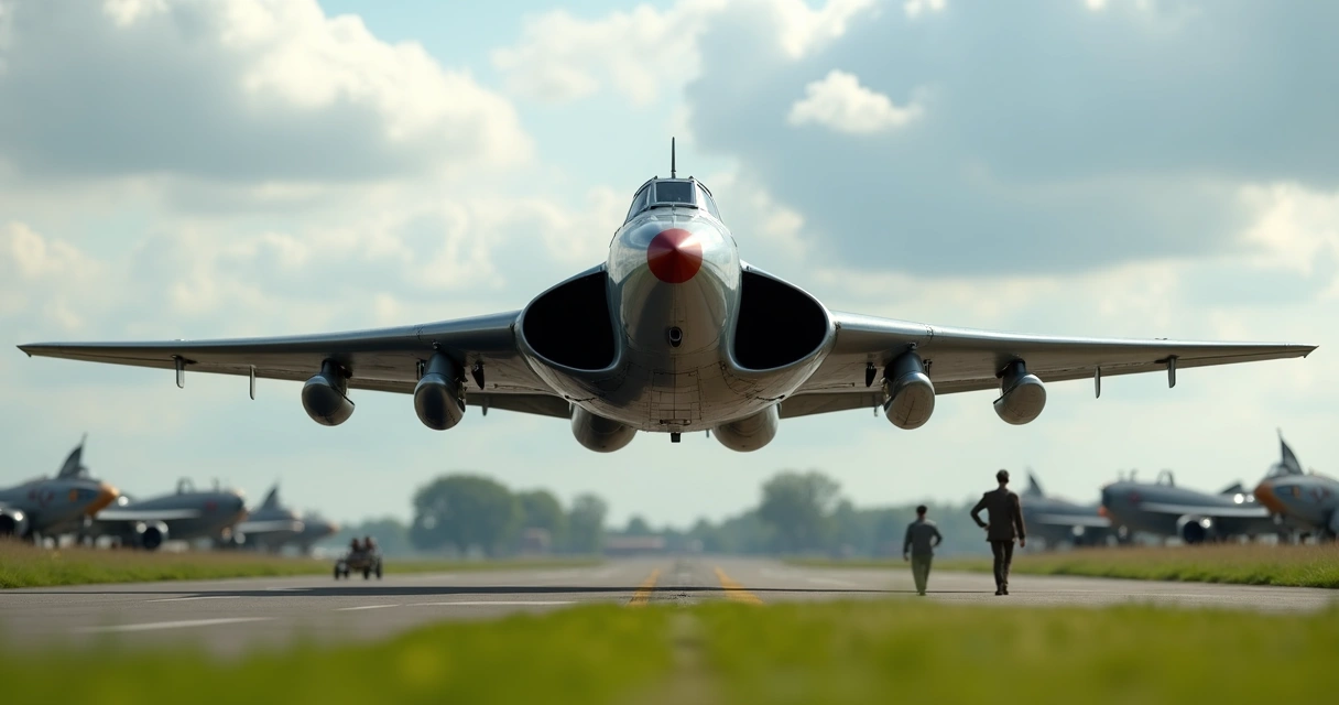 Gloster Meteor em voo raso