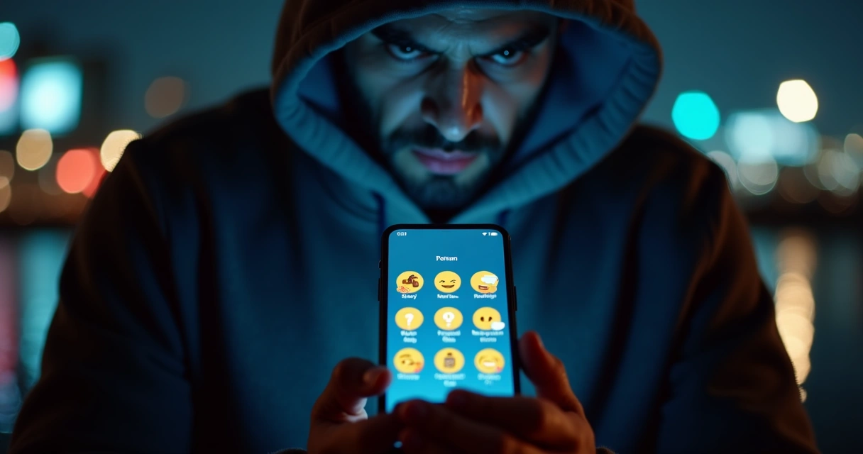 Pessoa segurando um celular com mensagens suspeitas na tela
