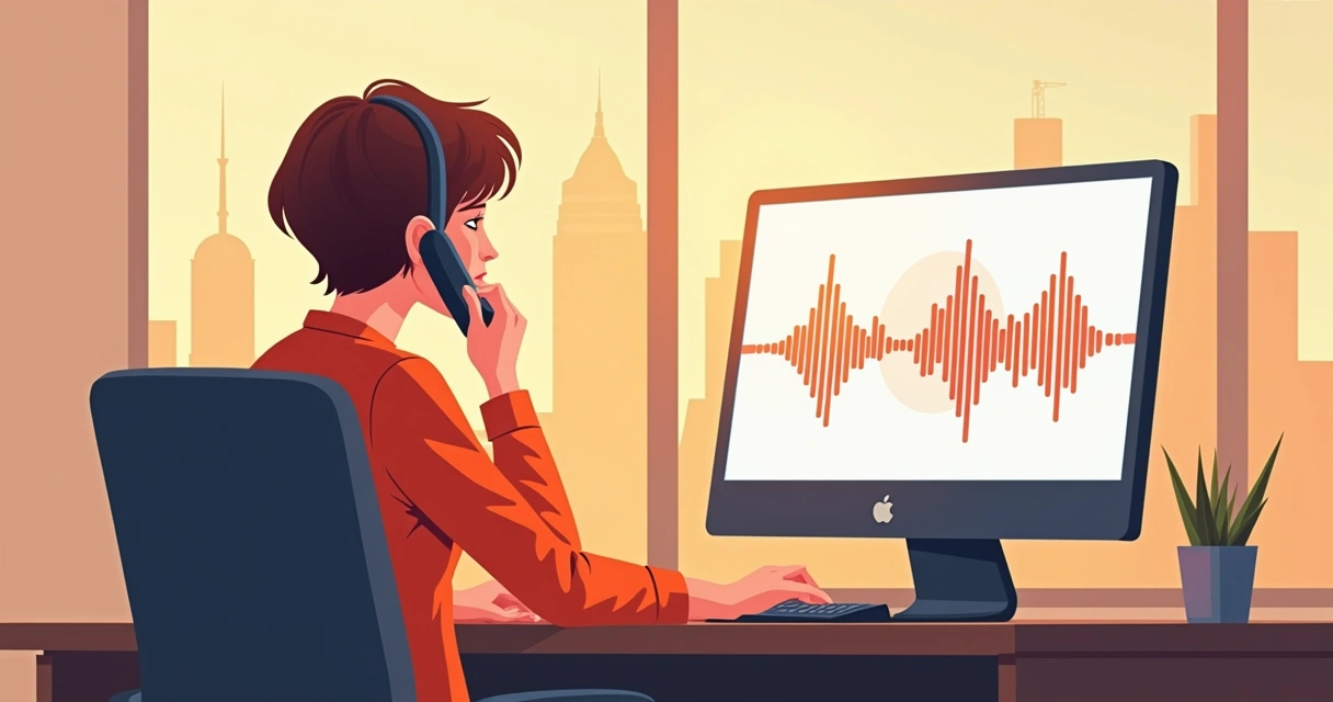 Pessoa recebendo ligação fraudulenta com IA simulando voz