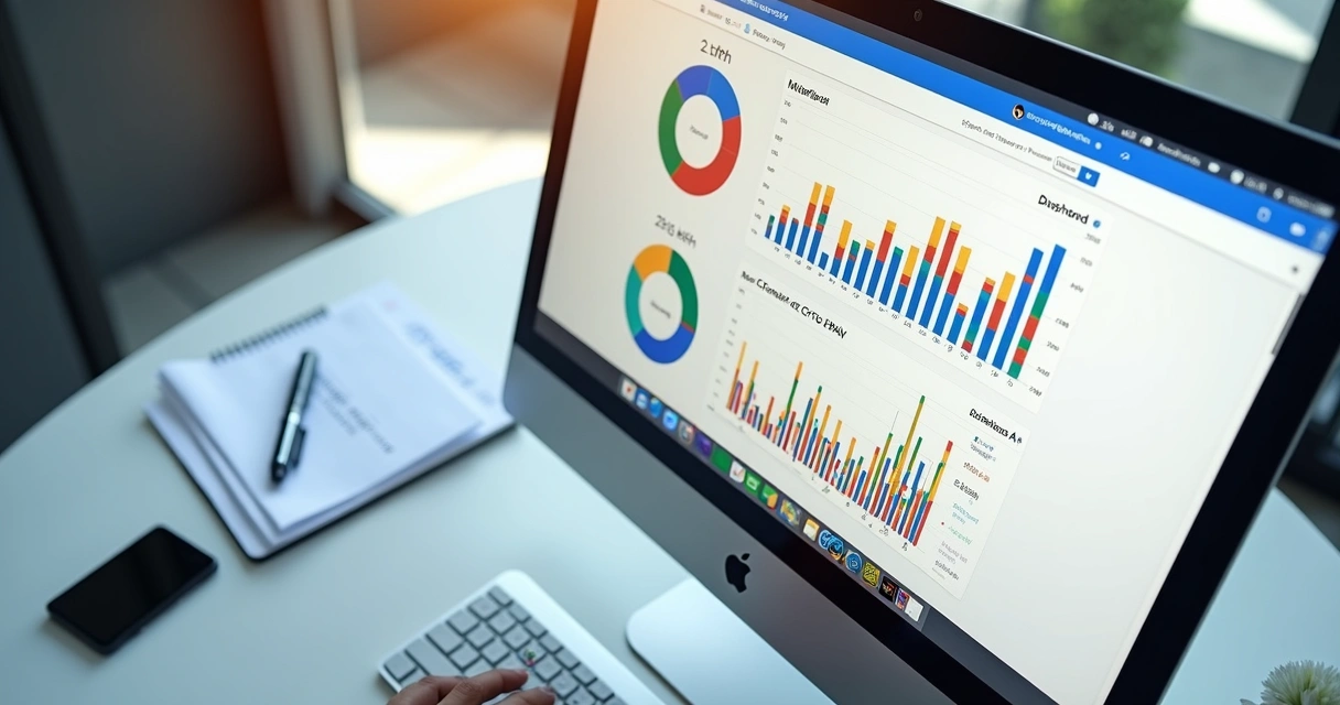 Dashboard do Google Ads com gráficos 