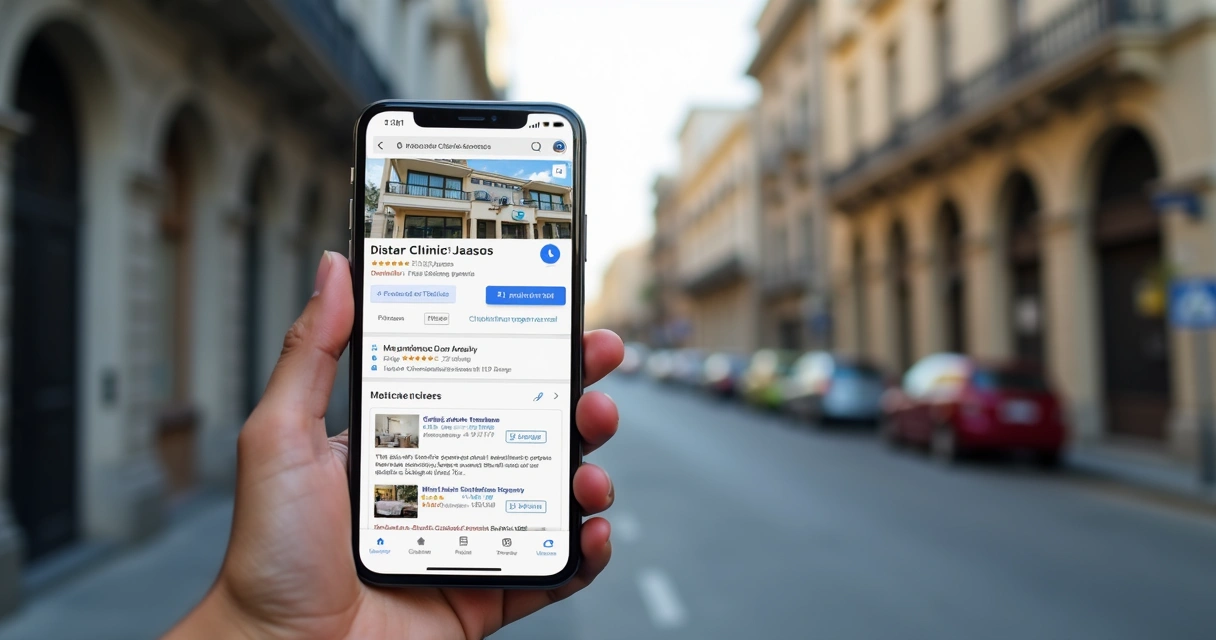 Ficha de clínica odontológica no Google Maps em destaque 