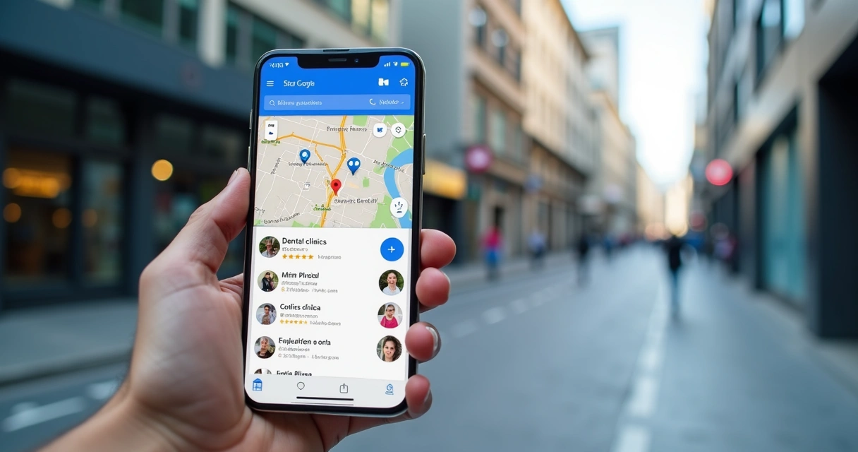 Pesquisa no Google Maps por clínica odontológica em Curitiba 