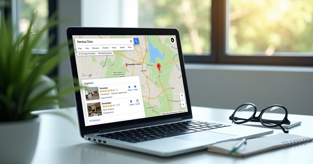 Busca local de clínica odontológica no Google Maps 