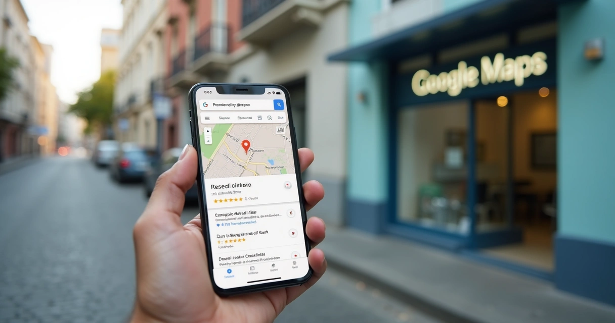 Busca local no Google Maps para clínica odontológica