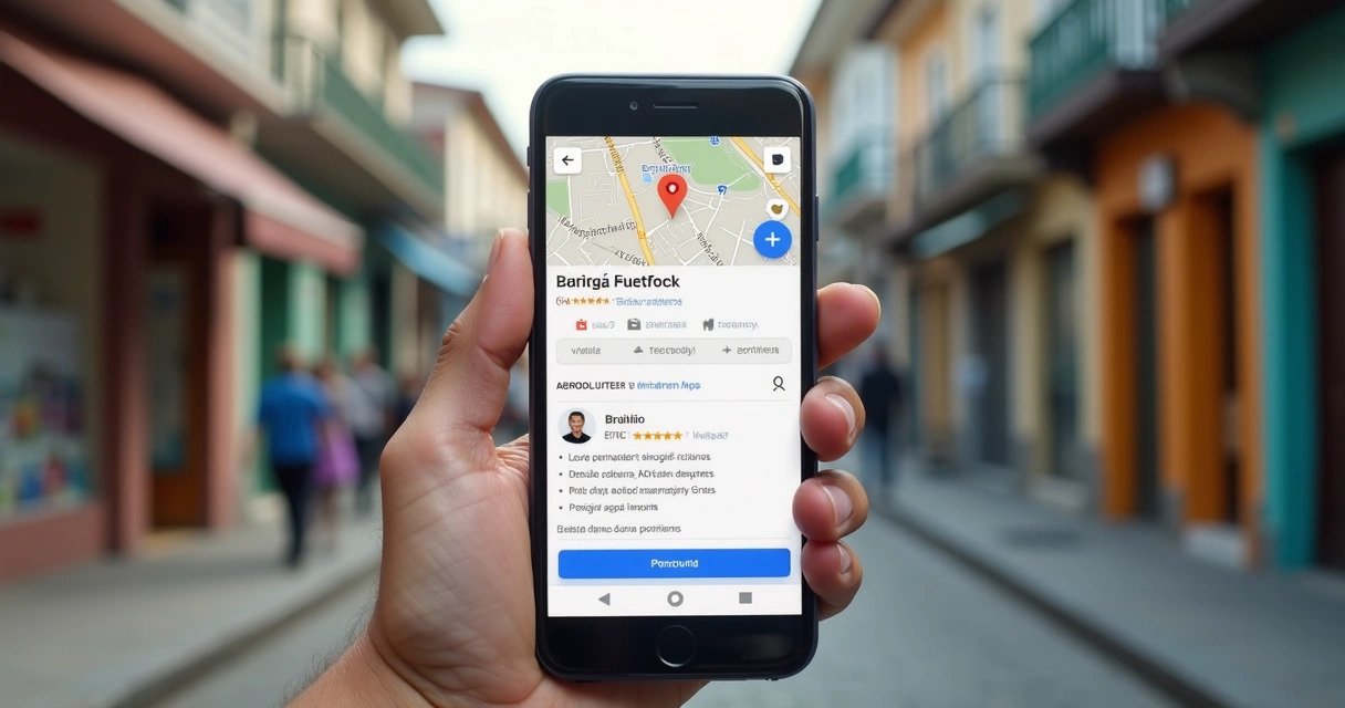 Perfil de clínica odontológica no Google Maps com avaliações 