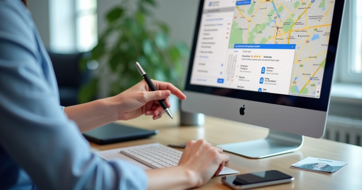 Tela com Google Maps de clínica odontológica 