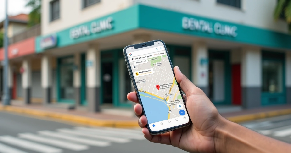 Busca no Google Maps por clínica odontológica em Salvador